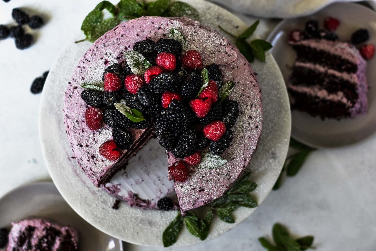 Bourbon Chocolate Cake with Blackberry Buttercream The G & M Kitchen