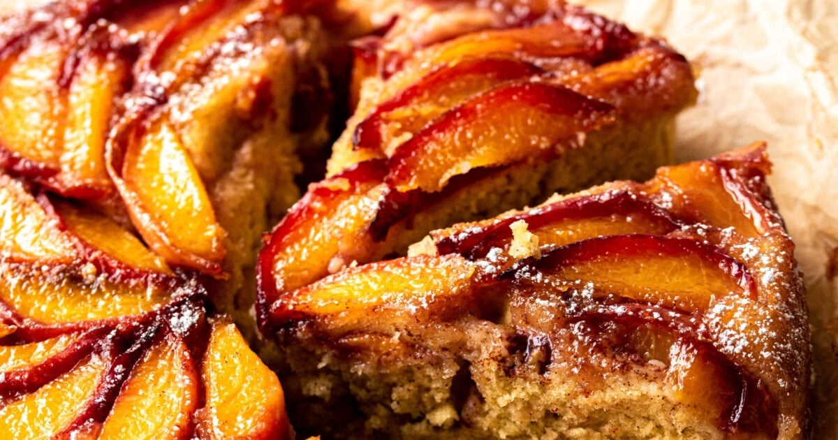 Bourbon Peach UpsideDown Cake The G &amp; M Kitchen