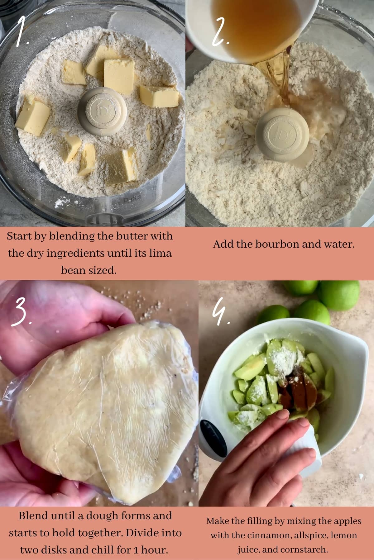 collage of how to make the pie crust
