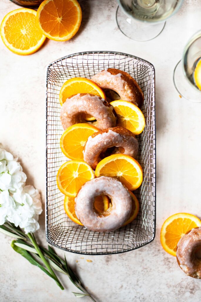 Orange and Cardamom Baked Donuts with Champagne Glaze