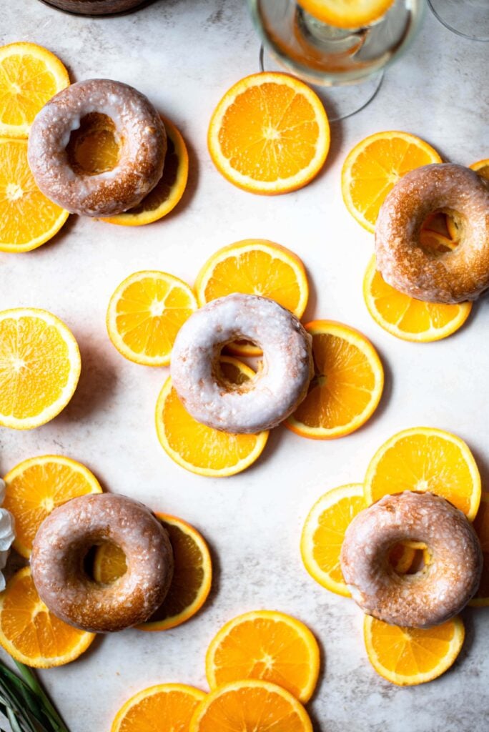 Orange and Cardamom Baked Donuts with Champagne Glaze