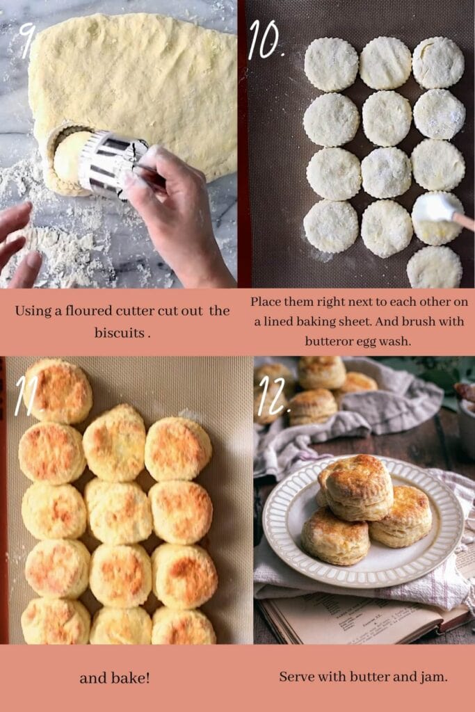 collage on how to cut and bake the biscuits 
