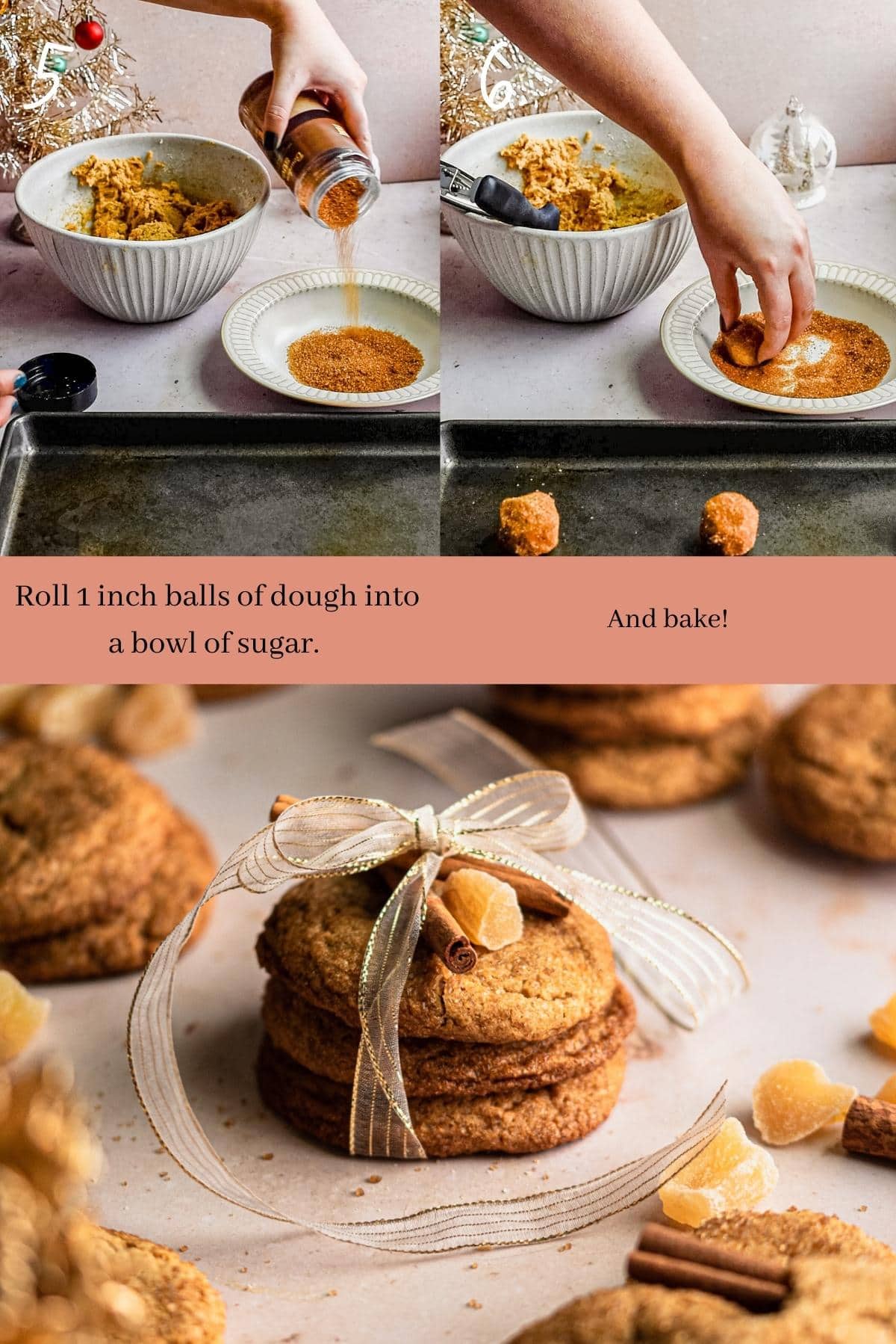 collage showing how to make sorghum cookies