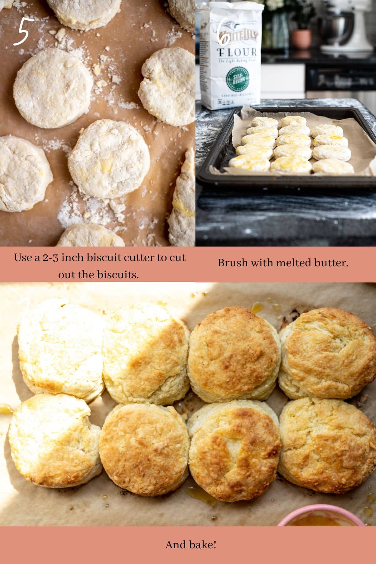 Collage showing how to make the biscuits.