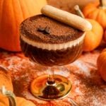 Don’t overwhip the topping—you want it soft and spoonable, not stiff. It should be pourable, and if you over-whip, just pour in some additional cream to thin it out. • Swirl your ladyfinger into the drink to mix the topping in, then eat it for the full tiramisu effect.